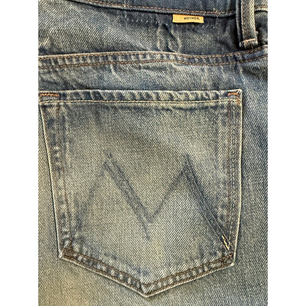 Mother Superior The Dodger Button Sneak Wide Leg Jeans Womens 29 Blue Denim - Picture 16 of 16